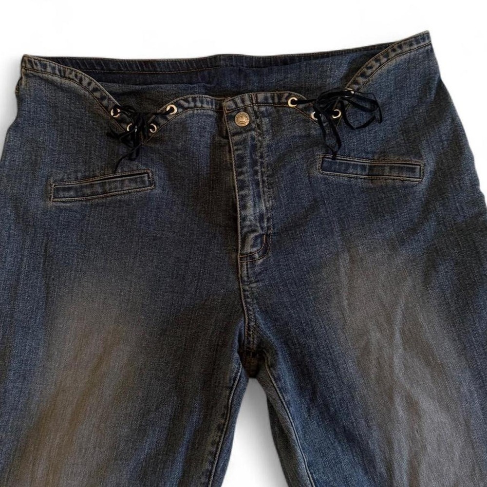 XOXO Vintage Y2K Blue Low Rise Lace Up Waist Bootcut Flare Jeans KB4667BO 13/14